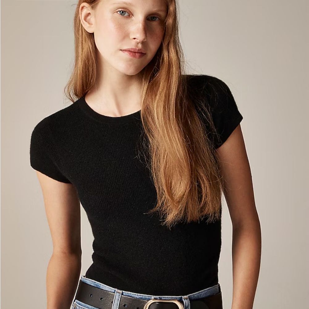 J. Crew Ribbed Featherweight Cashmere T-Shirt